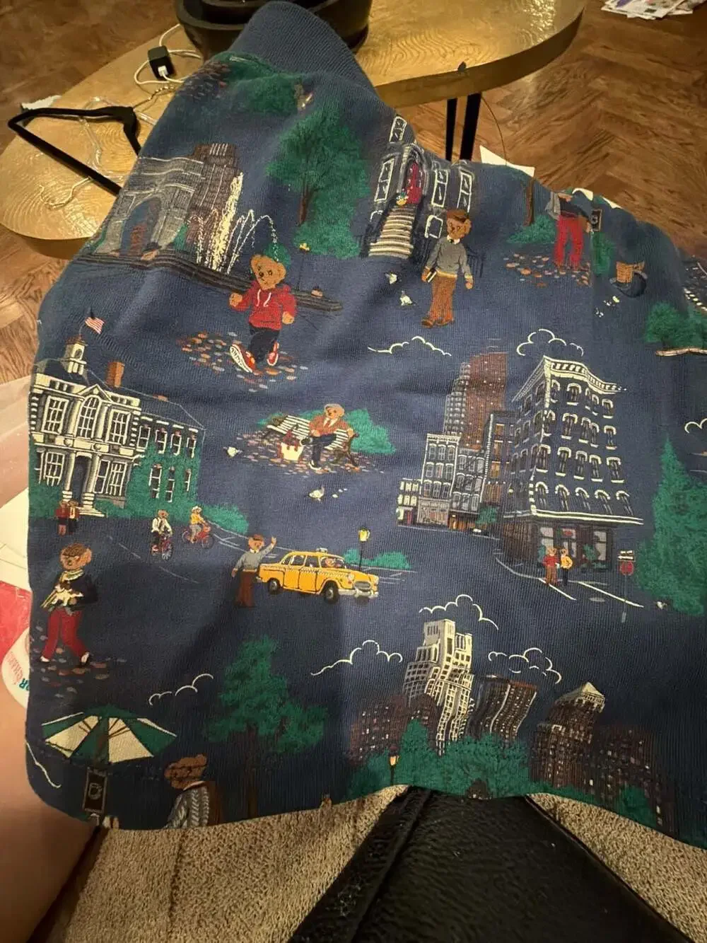 Girls Polo Ralph Lauren Teddy Bear Cityscape Print Skirt skort Size M 8-10 NEW